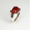 inel statement modernist, cu anturaj carnelian. Danemarca 